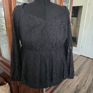 Torrid Black Lace Blouse